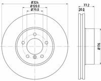 2X Hella 8DD 355 128-111 Bremsscheibe FüR BMW