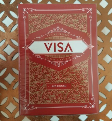 Visa Red Playing Cards New & Sealed Patrick Kun x Alex Pandrea USPCC Deck