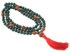 Mala 108 perles 8mm - Jade & Rudraksha 