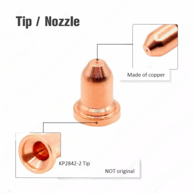 10-Piece Plasma Torch Tips & Electrodes Set (KP2842-1 + KP2842-2) For Lincoln 375 LC25 Plasma Cutter