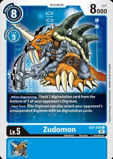 Zudomon - Common - EX1-018 C Digimon TCG Card - Blue