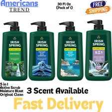 Irish Spring Men's Body Wash, Feel Fresh All Day, 30 Oz Pump Bottle, 3 Scent ...