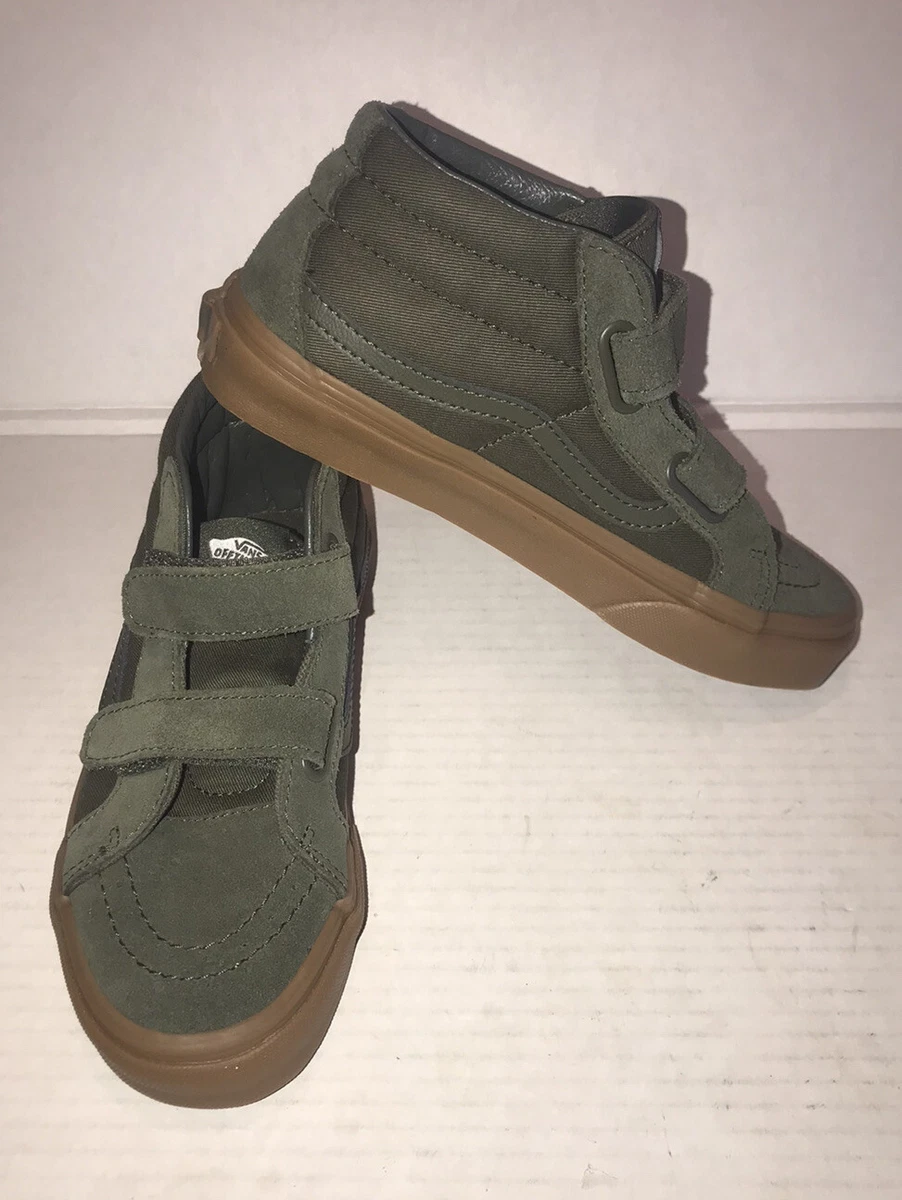 Vans Mid Reissue V SK8 Skate Grape Leaf Green Canvas Suede Shoes Gum Sole Sz 3