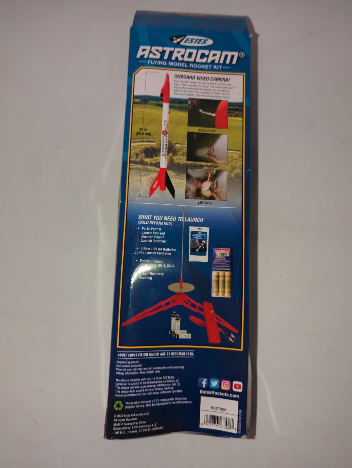 Estes AstroCam Flying Model Rocket Kit On Board Video Camera (Rocket