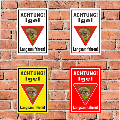 Schild Wald - Achtung Igel Langsam fahren Straße Vorsicht Tierschutz - 4 Größen