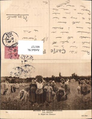 601727,Künstler Ak Jules Breton Le Rappel des Glaneuses Ernte Schafe Landwirtsch