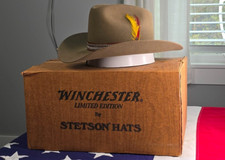 Vintage NOS Stetson 3x Beaver Limited Edition Winchester Cowboy Hat Size 7 1/8