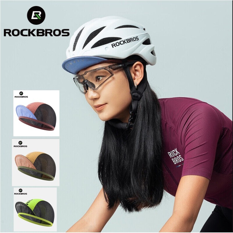 ROCKBROS Cycling Cap,Cooling Skull Cap Helmet Liner with Sun Visor Under  Helmet