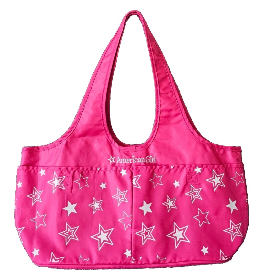 American Girl Doll Tote Bag Lightweight Pink And White Star Printed eBay