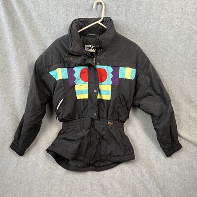 Vintage Tyrolia Winter Ski Jacket Woman s Size 12 Geometric