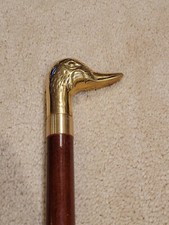 Brass Duck Head 4 Piece 35" Wood Walking Stick Cane