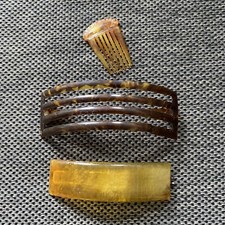 Antique/Vintage Hair Comb  Barrettes Clips Jewelry Early Plastic Celluloid