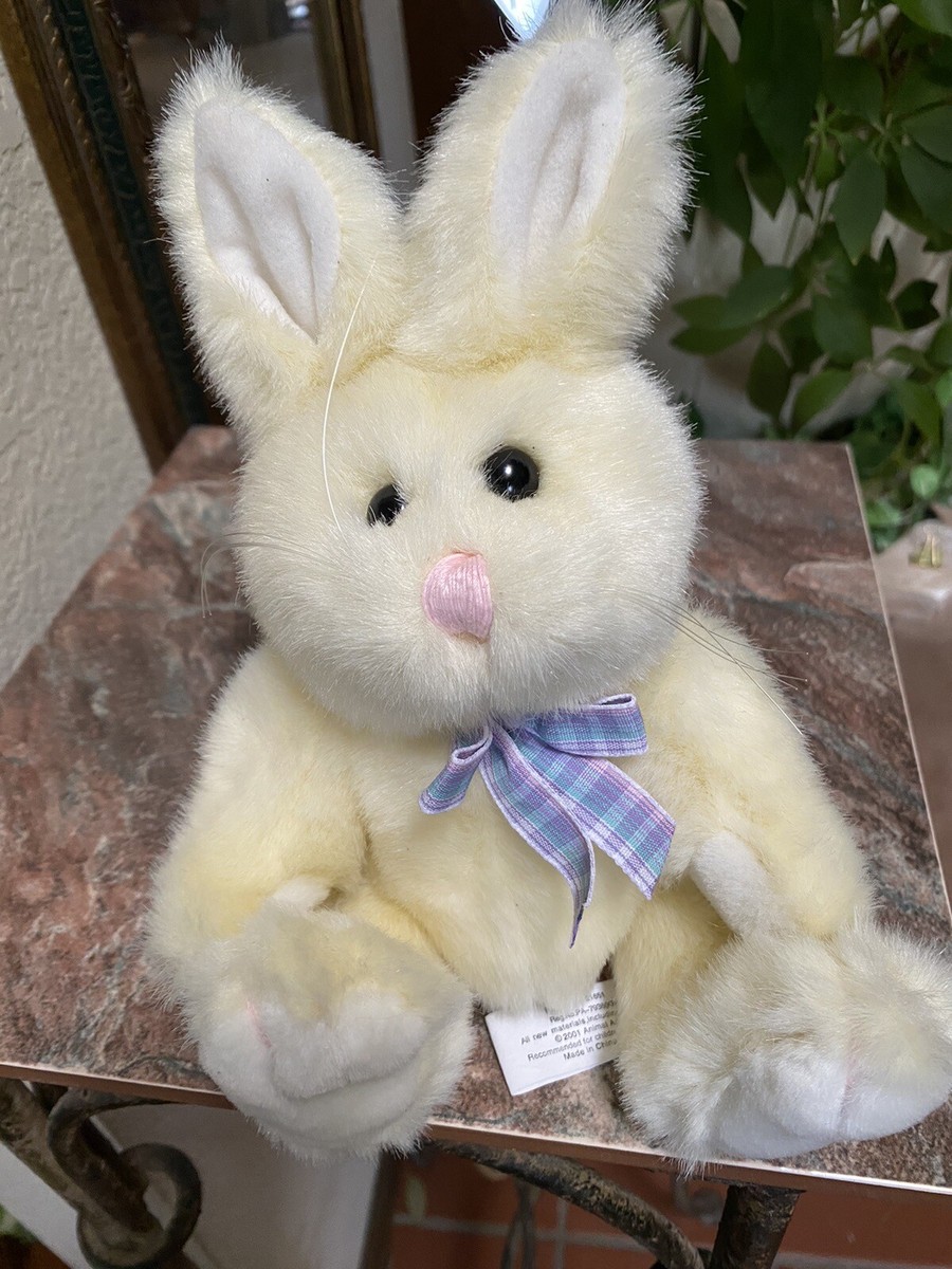 Vintage Animal Adventure Yellow Bunny Rabbit Plush Pink Nose 2001
