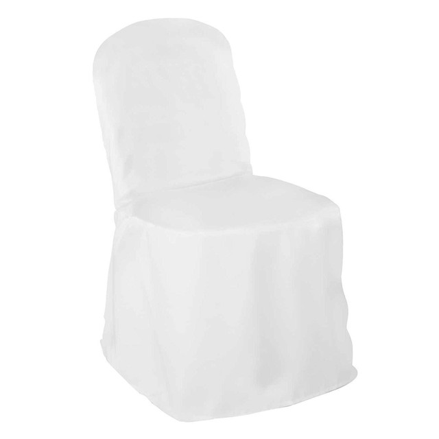 Lann S Linens 10 Wedding Banquet Chair Covers White Polyester Cloth