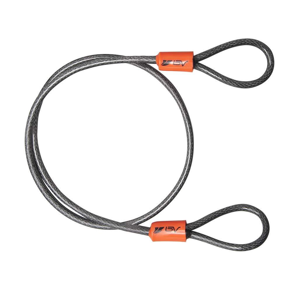 Bike Lock Cable with Loops,5mm Cut-Resistant Braided Steel