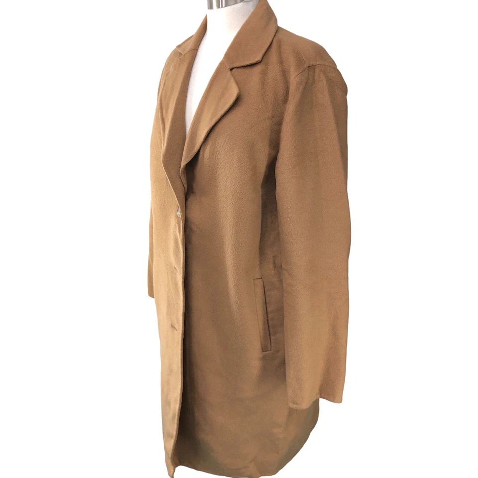 Abrigo chaqueta polar J Jill para mujer talla S camel peluche difuso chaquetón longitud media Foto 4 de 4