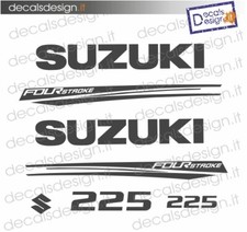 Adesivi motore fuoribordo Suzuki 225 cv four stroke 2021 SCRITTE NERO MATTO