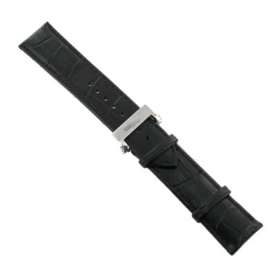 Bracelet De Rechange En Cuir Noir Ingersoll 20mm – Fermoir Déployant Croco, Neuf Avec étiquettes