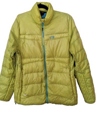 Millet Womens Mid-weight Down Jacket Large Full Zip Lime Green Vguc