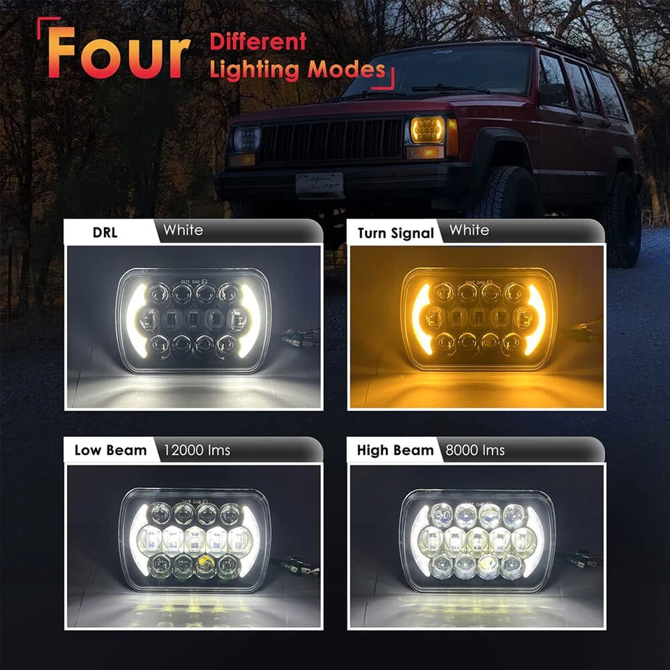 Proyector halo faros LED 5X7" 7X6 para Ford F-150 F-250 F-350 CF6000 L8000 Foto 4 de 4