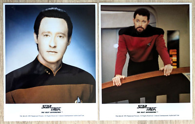 2 x Star Trek TNG Convention Autogramm Foto Data Spiner + Riker Frakes S1369