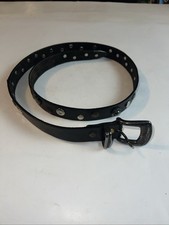 Express Jeans Women  s Metal Belt Black Leather Sz Large