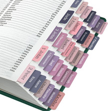 Bible Tabs, 75 Tabs, Laminated Bible Index Tabs for Women and Men, Bible Book Ta