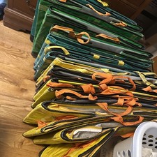  12 AMAZON COURIER EXCELLENT DELIVERY STORAGE BAGS 28x24x20 YELLOW 12 TOTE LOT