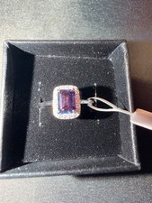 925 Silber Lila Amethyst Damen Ring Gr. 7