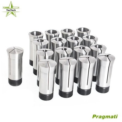 17Pcs 1/16 - 1-1/16'' 5C Round Collet Set By 16th Harden 0006'' TIR New