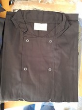 Black Chefs Jacket Unisex Long Sleeve Chef Coat Kitchen Uniform Size 38"