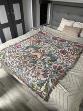 Bohemian Woven Jacquard Throw Blanket 100 Cotton Floral Wall Tapestry 50x60 In