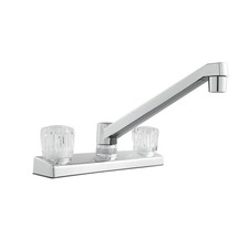Handle Chrome Kitchen Faucet with Acrylic Handles and Nonmetallic Body