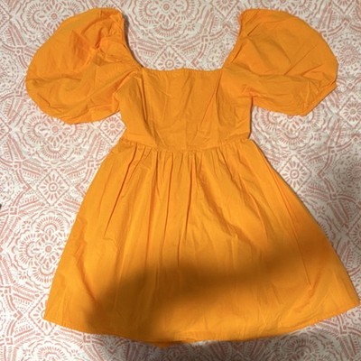 universal thread orange dress Universal Thread Orange Eyelet Lace Puff Sleeve Mini Dress - $24 (31% Off Retail)