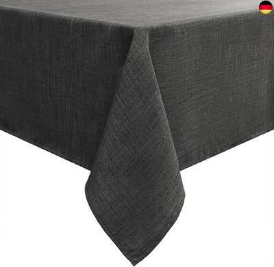 smiry Leinenoptik Tischdecke Abwaschbar Lotuseffekt Eckig 100 x 140 cm
