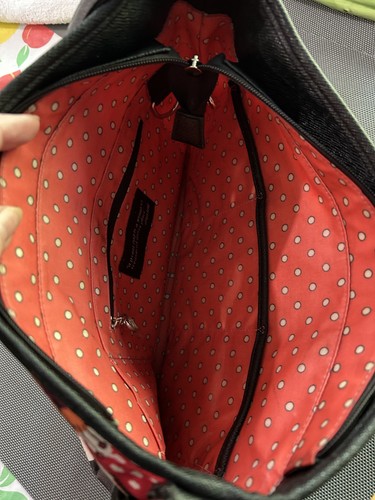 GIGI HILL Los Angeles Large purse tote Floral red black used Some corner wear - Picture 12 of 12