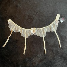 La Senza Lace Suspender Belt Ivory Size UK 8/10 EUR 36/38 BNWT New With Tags