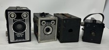 Lot of 4 Box cameras 1-Brownie Target Six-16, 2 Brownie E, Ansco Sure Shot, 1- 
