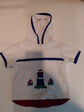 Vintage Lighthouse Beach Poncho Hooded Towel Robe After Swim or Bath 3T Toddler