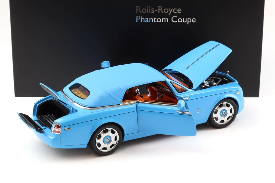 1:18 Kyosho Rolls Royce Phantom Drophead Coupe Blu Chiaro KS08871BL - Immagine 4 di 4