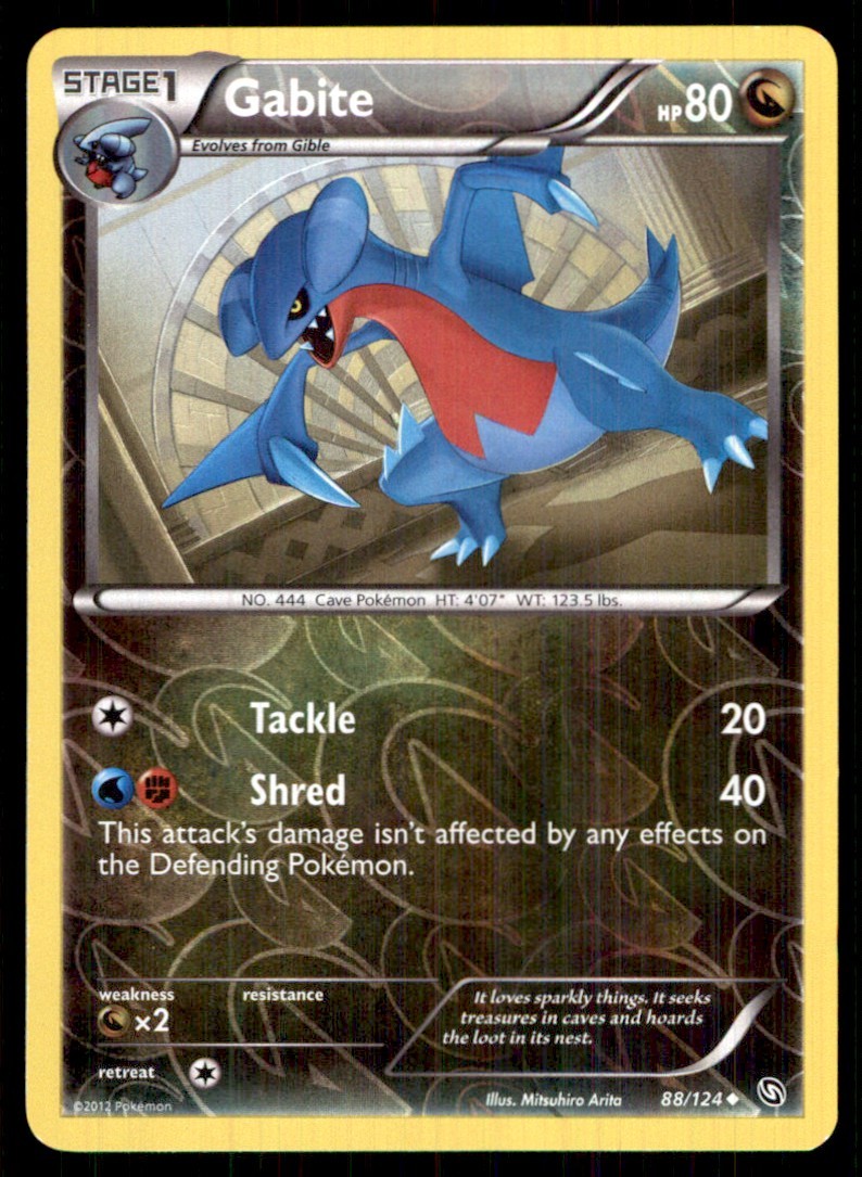 2012 Black & White - Dragons Exalted Reverse Holo Gabite Stage 1/Uncommon #88