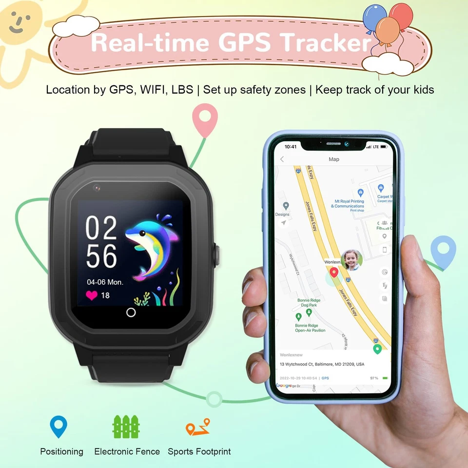 Wonlex GPS Smart Watch for Kids, 4G Smartwatch with SIM Card, 1.4" Phone Watc... - Image 2 of 4