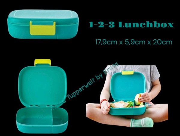 Tupperware 1-2-3 Lunchbox Brotdose Brotbox Vesperbox Mit Unterteilung Lunchdose-image