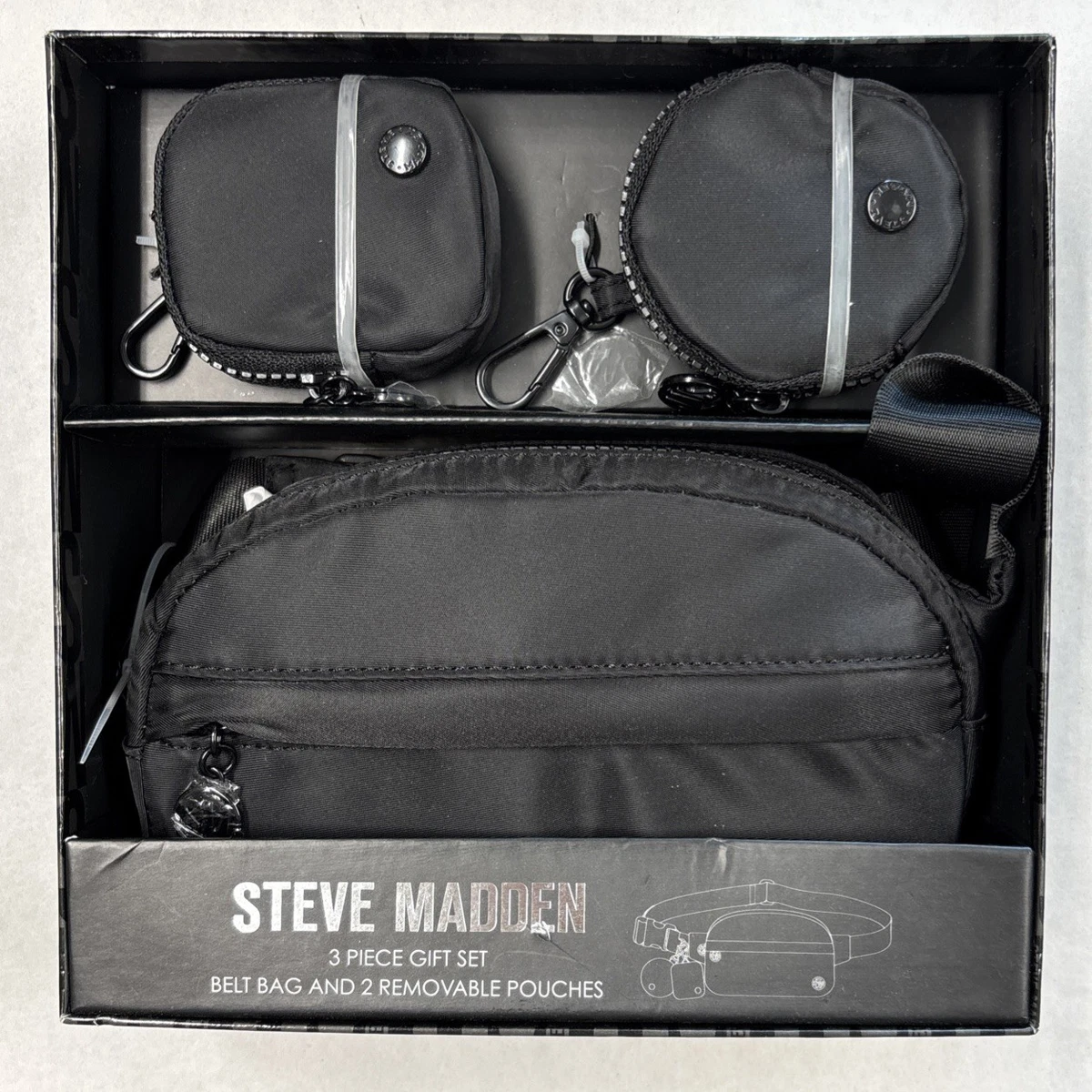 NWT Steve Madden Black Belt and Card Holder Set - New with Tags - Size Large Steve Madden NWT Steve Madden Wristlet Wallet Black | Grailed main image 2