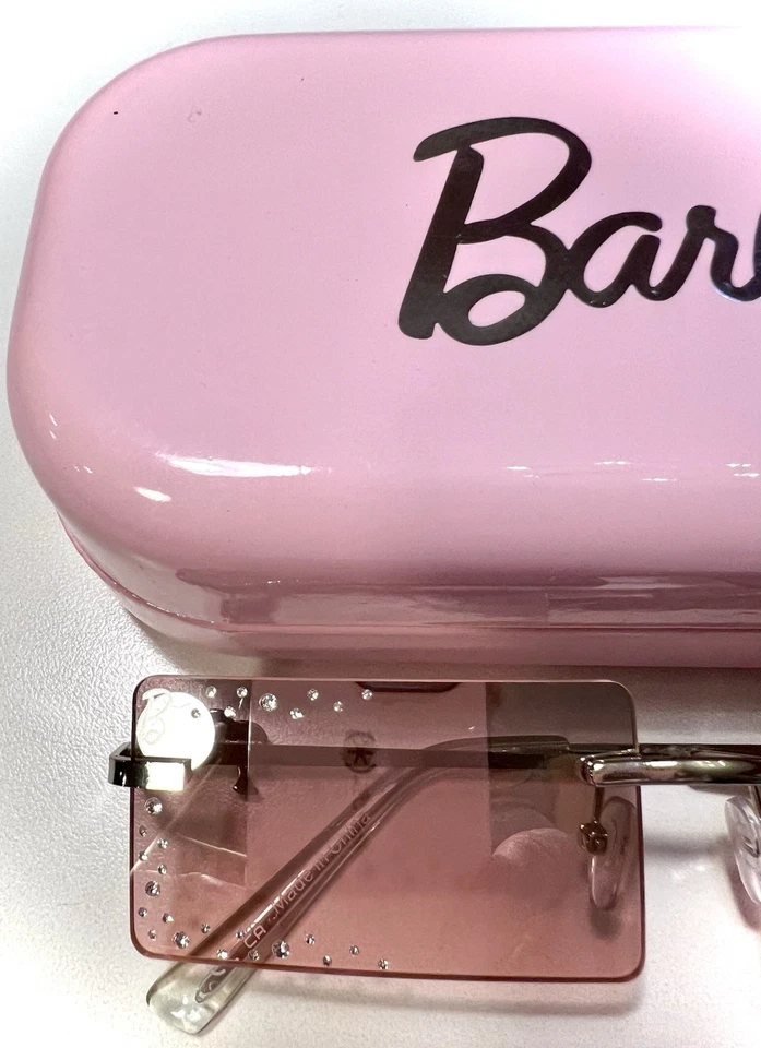 Gafas de sol Aldo x Barbie cuadradas rosa tintado estrás plata logotipo B '23 nuevas Foto 3 de 4