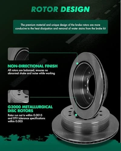 Brakes Rotors 2pcs Rear Brakes Kit Fit For Lexus GX460 2010-2021, For Toyota Foto 4 de 4