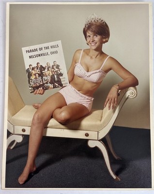 Nelsonville Ohio Miss Parade of the Hills Queen Photo Holding Poster Vintage
