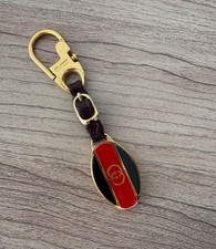 GUCCI Keyring chain Interlocking Sherry Line Silver Gold tone Bag Charm Double G