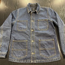 ASOS- Medium Wash Jean Jacket Chore Coat Line...