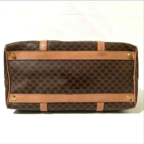 CELINE Macadam Pattern Mini Boston Bag Brown PVC Leather Authentic Vintage — image 7